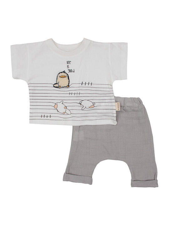 Pookie Kids Set with Shorts Summer 2pcs Gray