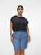Vero Moda Women's Blouse Cotton Short Sleeve Black