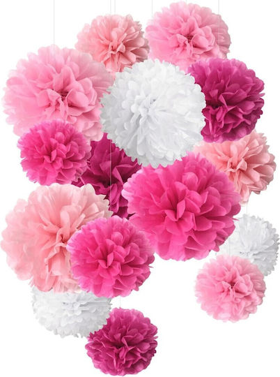 Sparkling Dream Pom Pom Hängendes Ornament für Party 15 Stück