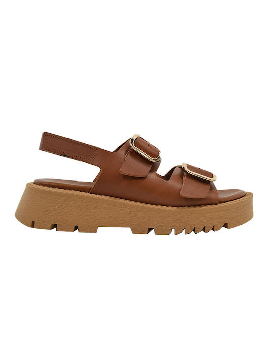 Piedini Leather Women's Sandals Tabac Brown