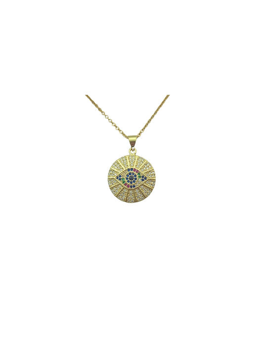 Necklace Eye from Gold Plated Steel