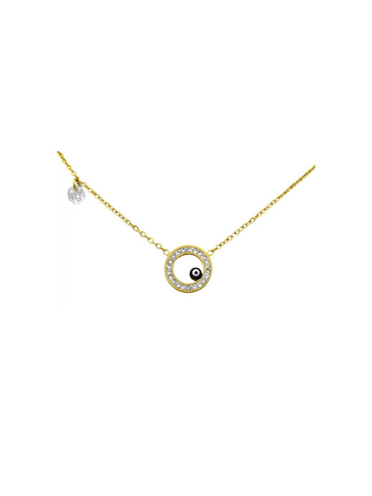 Necklace Eye from Gold Plated Steel