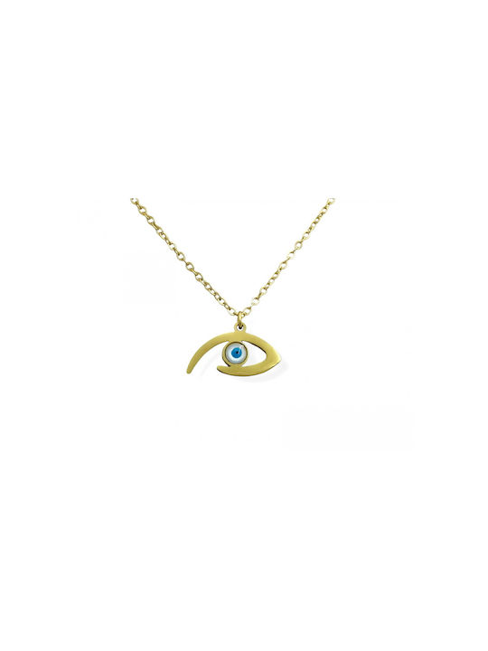 Necklace Eye from Gold Plated Steel