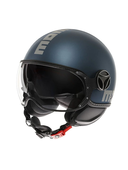 Momo Fgtr Evo Mono Matt Avio/Silver Κράνος Μηχανής Jet ECE 22.06 1200gr
