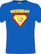 Men's Blue Royal Cotton T-shirt with Beerman Stamp and Badge - 370 - Extra Large Sizes (Blue)