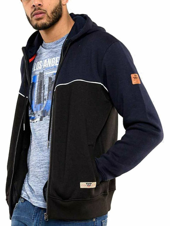 DUKE Men's blue-black hoodie cardigan (2XL-6XL)