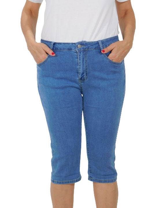 Plus Size, Denim Bermuda Shorts Below the Knee