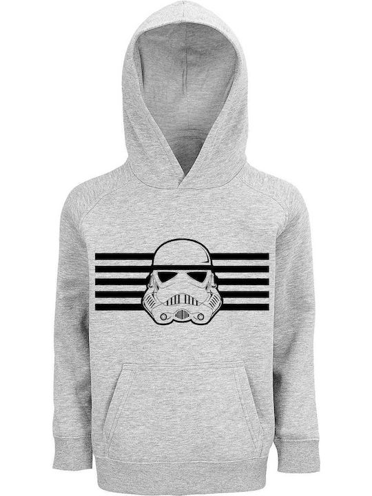 Παιδικό Φούτερ, Organic "Stormtrooper Helmet, Starwars", Grey Melange