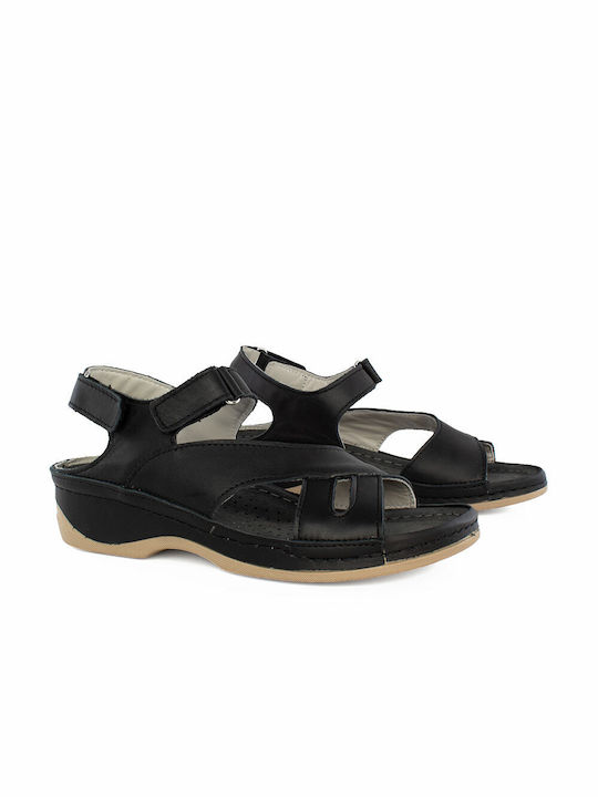 Sandale din piele pentru femei S-2474-3 Negru