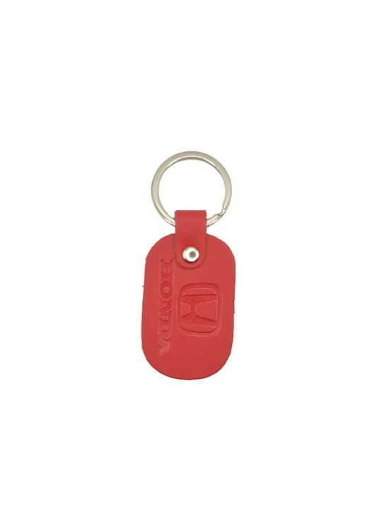 Keyring red leather HONDA 6116-k