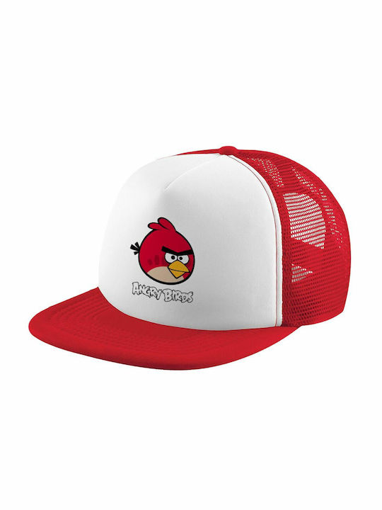 Angry Birds Terence, Erwachsene weiche Trucker-Mütze mit Netz Rot/Weiß (POLYESTER, ERWACHSENE, UNISEX, EINHEITSGRÖßE)