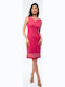 Summer Midi Dress for Wedding - Christening Fuchsia