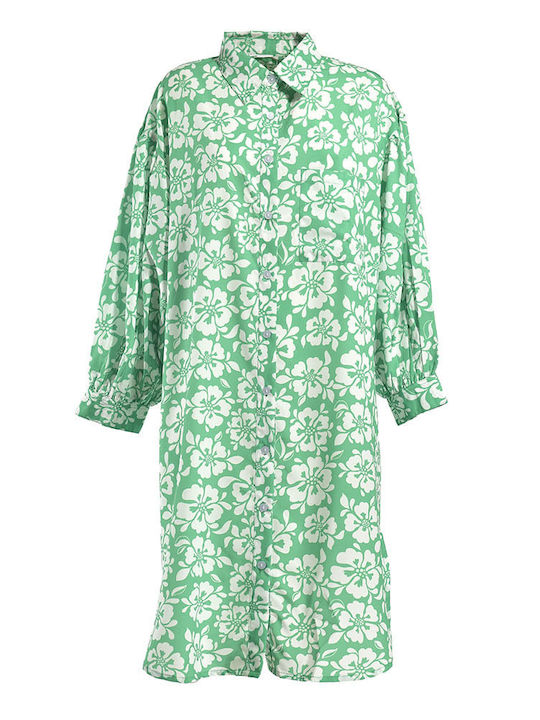 Ble Resort Collection Women's Floral Long Sleeve Shirt Green/white