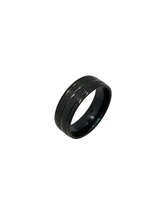 Steel Ring Stardust Black 18mm 1pc