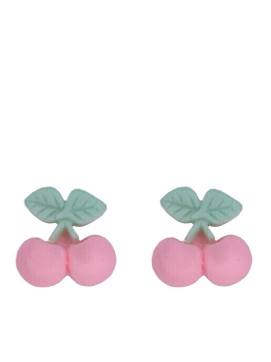 Mylovly Gioielli Καρφωτά Παιδικά Σκουλαρίκια Cherry Resin