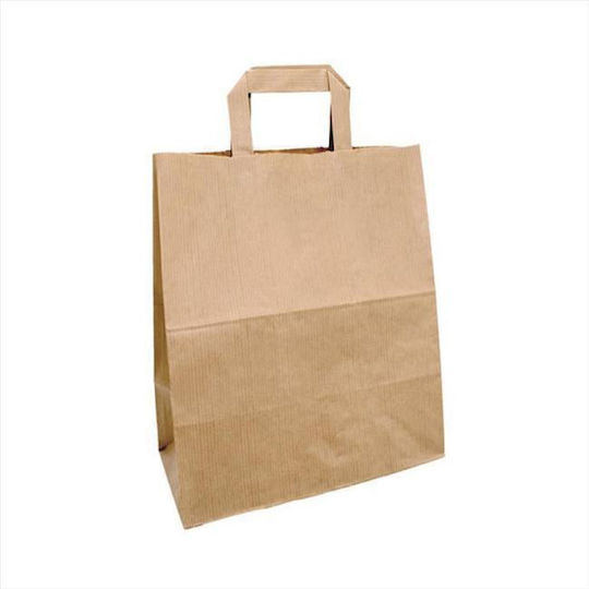 Domani Χάρτινες Σακούλες Συσκευασίας Kraft Καφέ 32x16x35εκ. 250τμχ Χερούλι Κραφτ