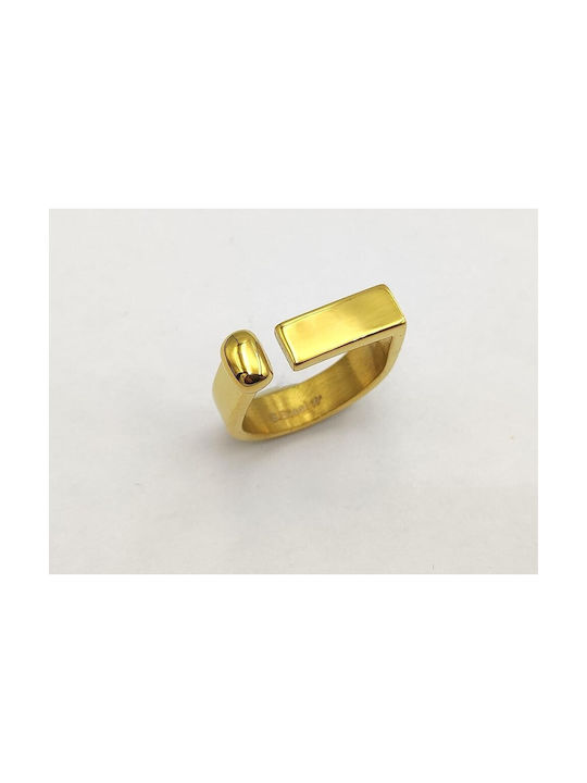 Steel Ring Gold Design