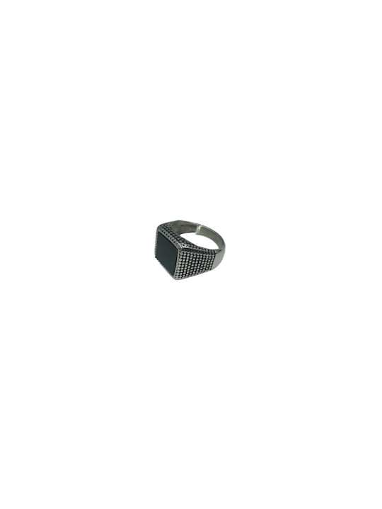 Steel Ring Silver-Black 15mm 1pc