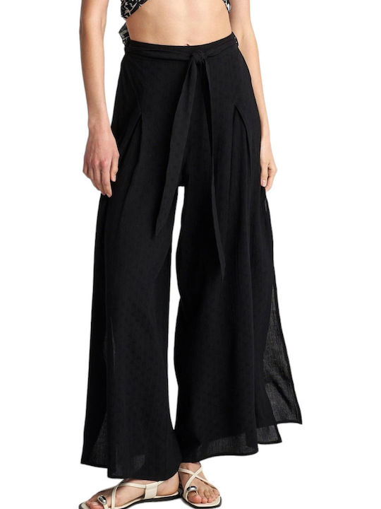 Attrattivo Women's Fabric Trousers Black