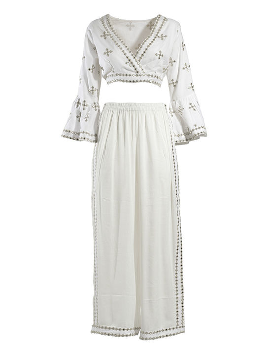 Damen White Set mit Hose