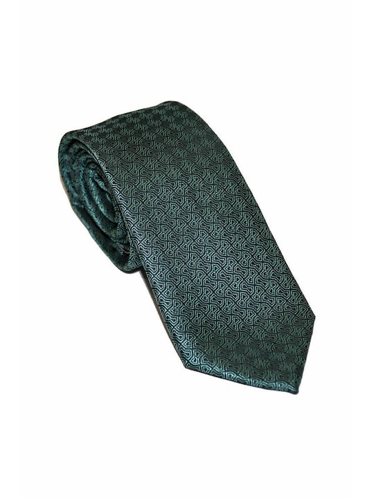 Leonardo Uomo Herren Krawatte Gedruckt in Grün Farbe