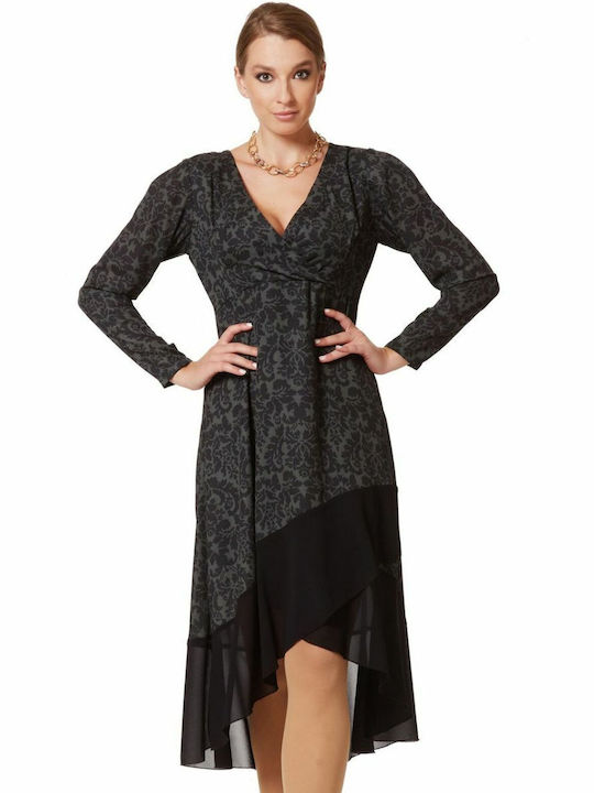 ANNA RAXEVSKY Black long-sleeved dress, cropped D20207