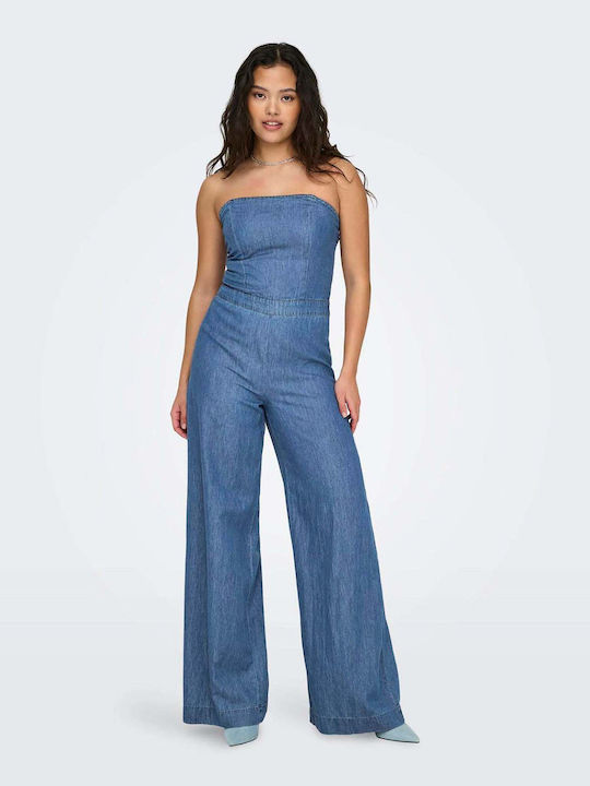 Only Women's Denim Strapless One-piece Suit Jean