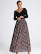 Figl Maxi Skirt in Brown color