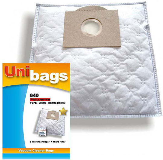 Unibags Microfiber Σακούλες Σκούπας 5τμχ Συμβατή με Σκούπα Philips / AEG / Bomann / Clatronic / Dirt Devil / Kalorik / LG / Nilfisk / Samsung