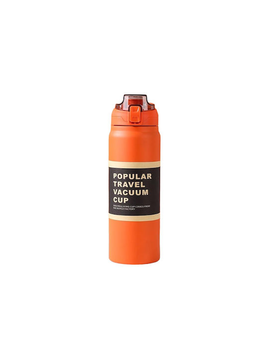 Water Bottle Stainless Steel 900ml Orange
