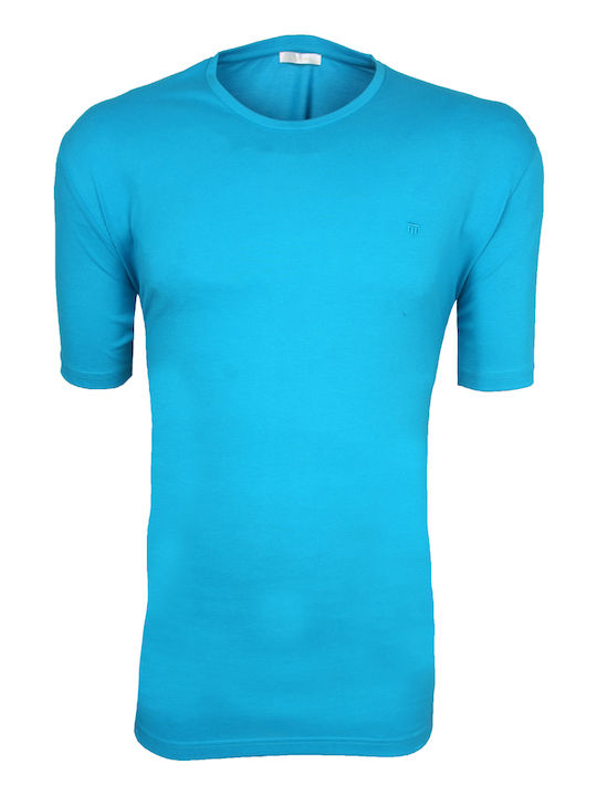 Tony Montana Men's Short Sleeve Blouse Turquoise