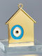 Metal Eye Charm Glass Base Gold 4x5cm 1pc