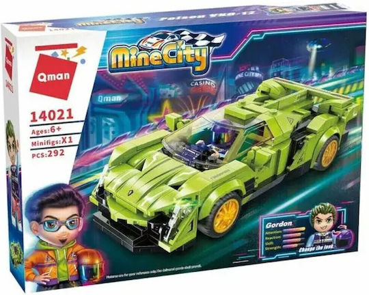 Qman Cuburi De Construit MineCity Poison VNO-12 Mașină Pentru 6+ Ani 292 Bucăți