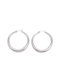 Steel Hoop Earrings Silver 48mm 1 Pair