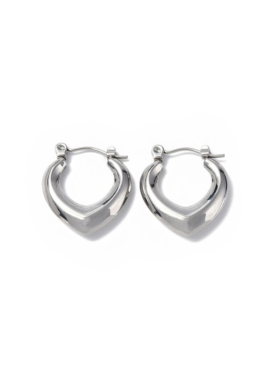 Stainless Steel Tear Drop Earrings Silver 20mm 1 Pair