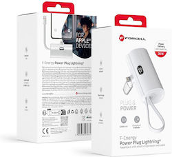Forcell F-Energy Power Plug F5K3 Lightning 5000mAh 20W Λευκό
