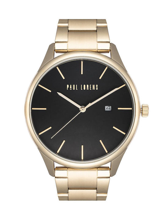 Paul Lorens Watch Battery with Gold Metal Bracelet