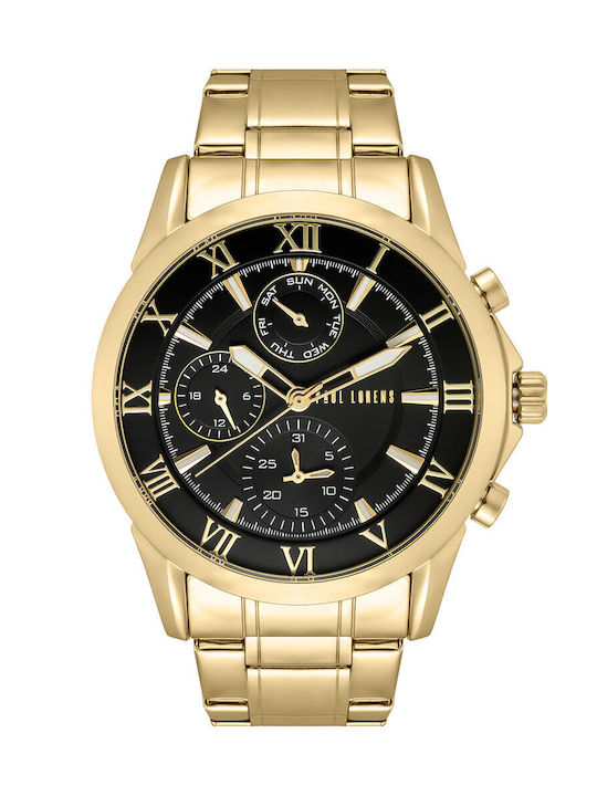 Paul Lorens Watch Battery with Gold Metal Bracelet