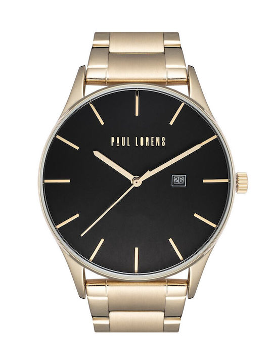 Paul Lorens Watch Battery with Gold Metal Bracelet