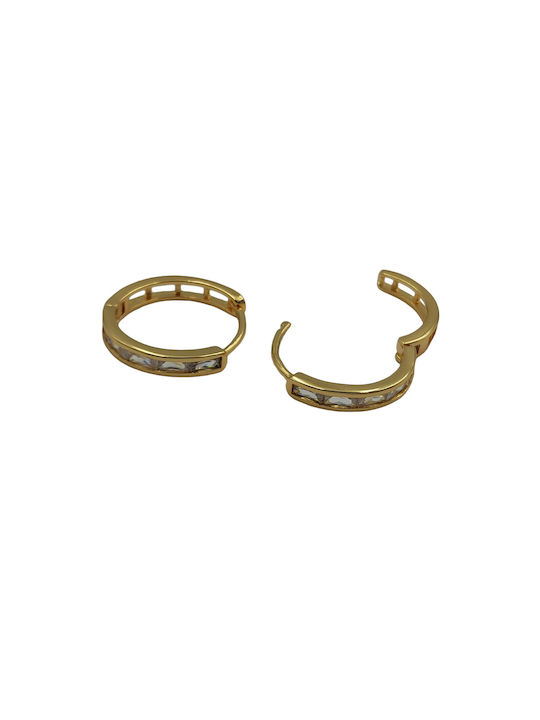 Stainless Steel Crystal Gold Hoop Earrings 20x3mm 1pc