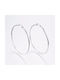 Steel Flat Silver Hoops 56mm 1 pair