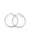 Steel Round Silver Hoops 42mm 1 pair