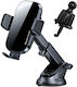 Powertech Mobile Phone Holder Car with Adjustable Hooks and Wireless Charging Black