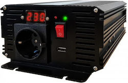 TED Electric Inverter Αυτοκινήτου Καθαρού Ημιτόνου 500W για Μετατροπή 12V DC σε 230V AC