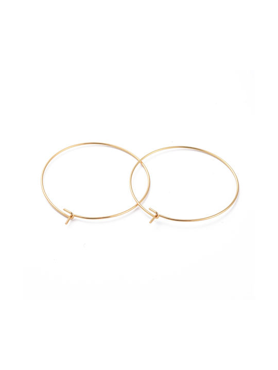 Stainless Steel Gold Hoop Earring 35mm Set of 10