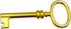 Metallic Pendant Motif for Jewelry Gold in Shape Key 4.1x1.7cm. Set 10pcs