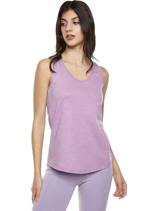 Bodymove Damen Sport Bluse Ärmellos Lilac