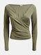 Guess Women's Blouse Long Sleeve Olive