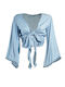 Ble Resort Collection Women's Blouse Long Sleeve Light Blue