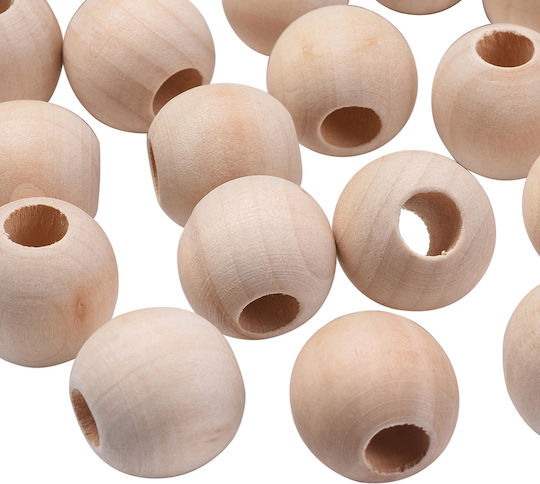 Wooden Craft Beads 5pcs 25mm